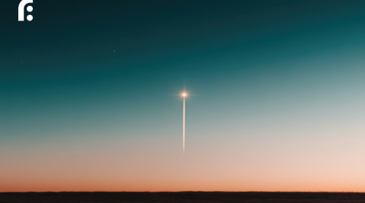 Space shuttle taking off - heading towards the atmosphere